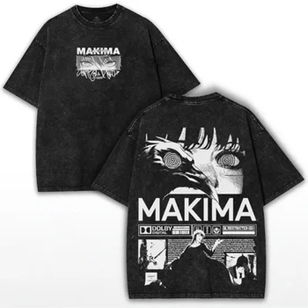 Summer Clothing Italy - Chainsaw Man Makima Manga T-shirt Men