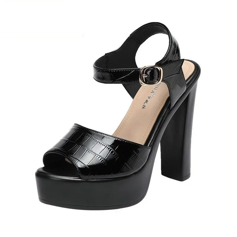 Summer Clothing Elegant - 10cm 13cm Fashion Genuine Leather Sandals