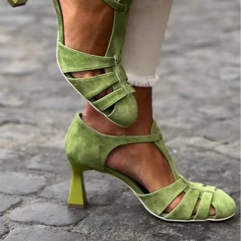 Women's Green Suede Kitten Hee - Summer Closet 评论和价格