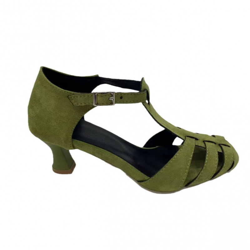 Women's Green Suede Kitten Hee - Summer Closet 评论和价格