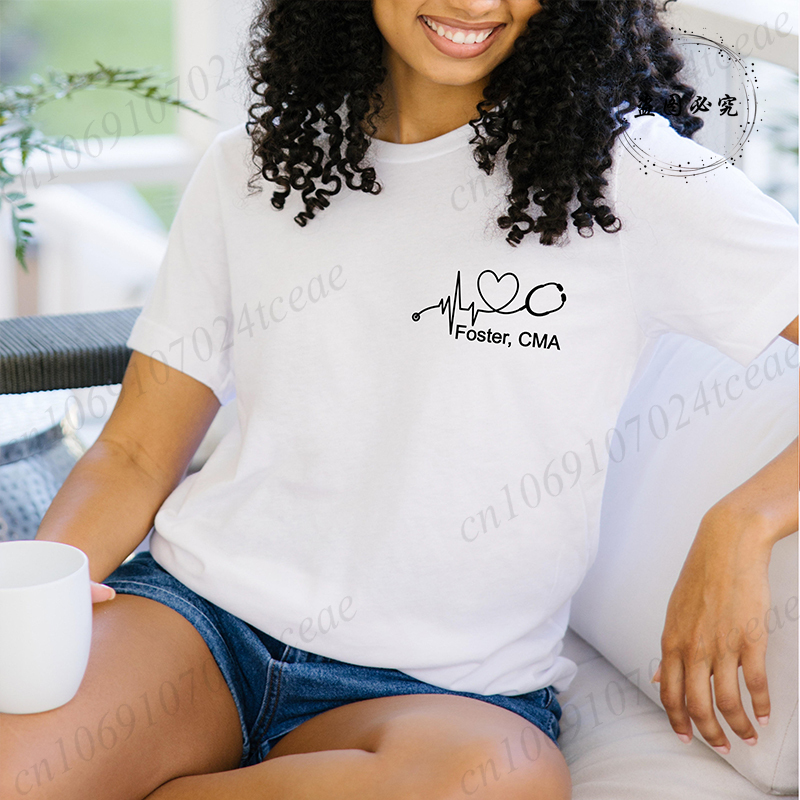 Custom Name Nurse Shirt Stetho - Summer Clothing Name 评论和价格