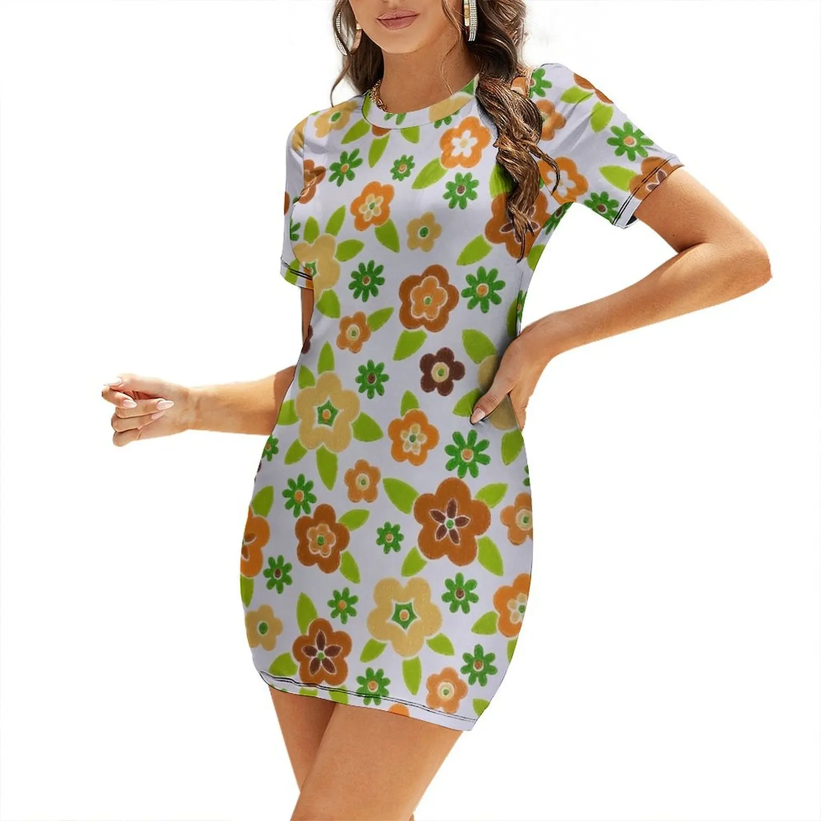 60s Printed-On Flower Design S - Summer Clothing Online 评论和价格