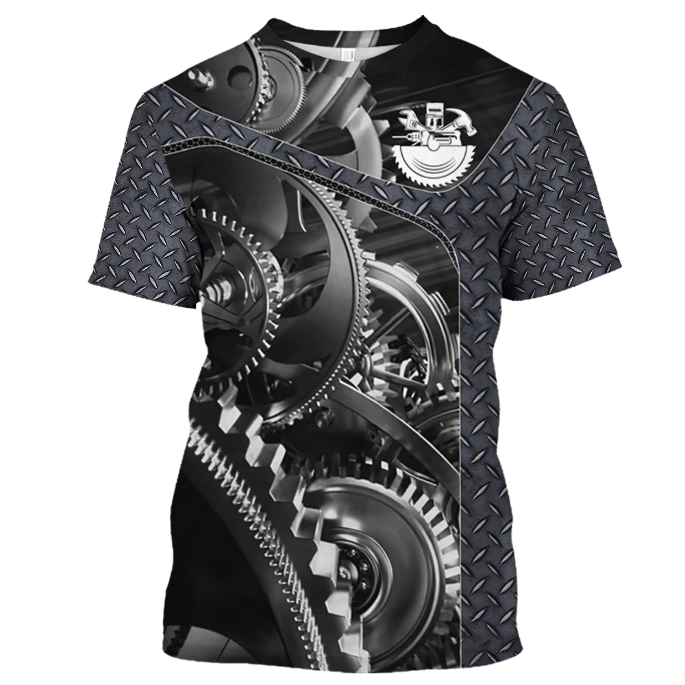 Vintage T-Shirt Mechanic 3D Pr - Summer Clothing Name 评论和价格