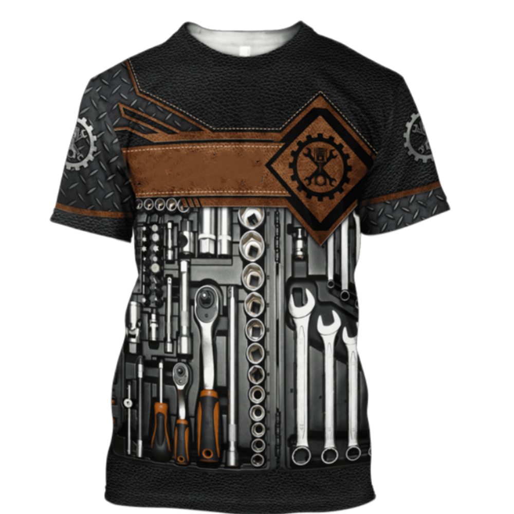 Vintage T-Shirt Mechanic 3D Pr - Summer Clothing Name 评论和价格