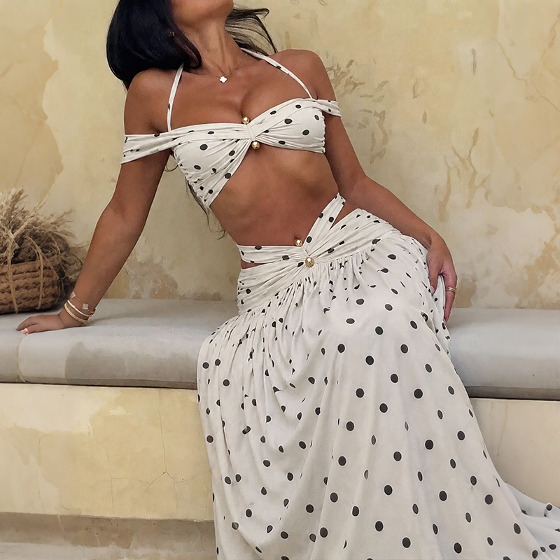 Women Polka Chic Vacation 2 Pi - Summer Clothing Vacation 评论和价格