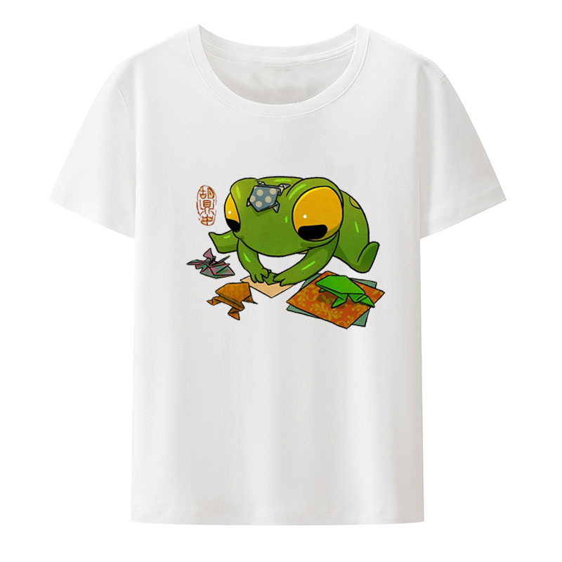 Cute Frog Making Origami Artwo - Summer Clothing Essentials Women 评论和价格
