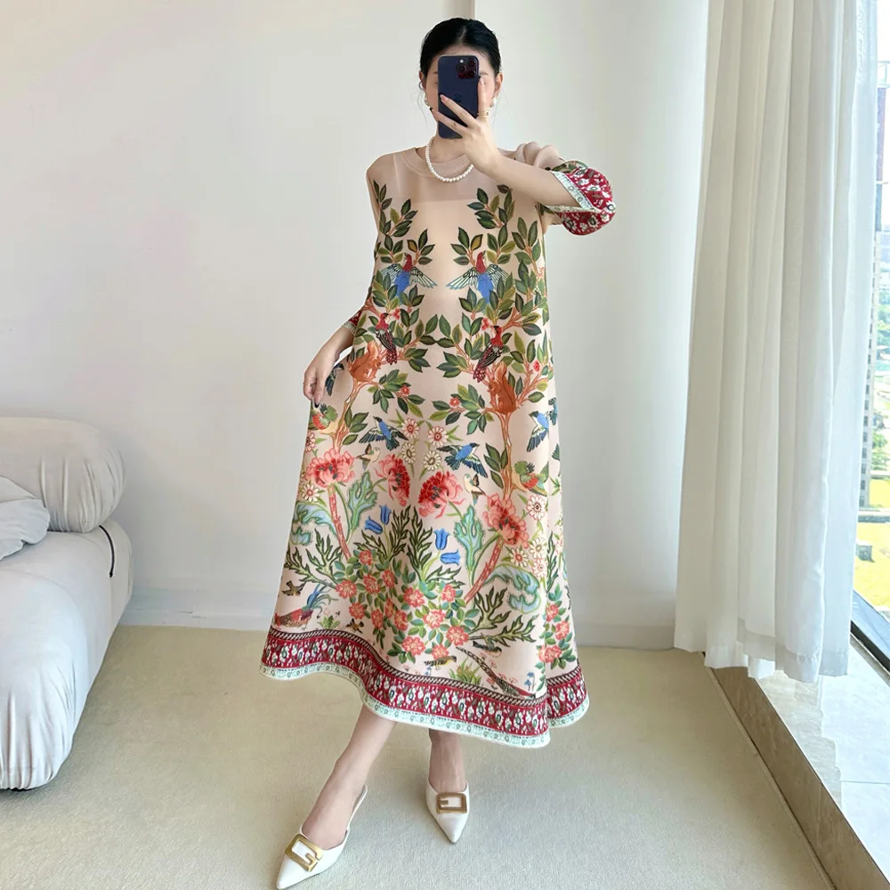 Miyake Vintage Print Dress Sev - Summer Clothing Essentials Women 评论和价格