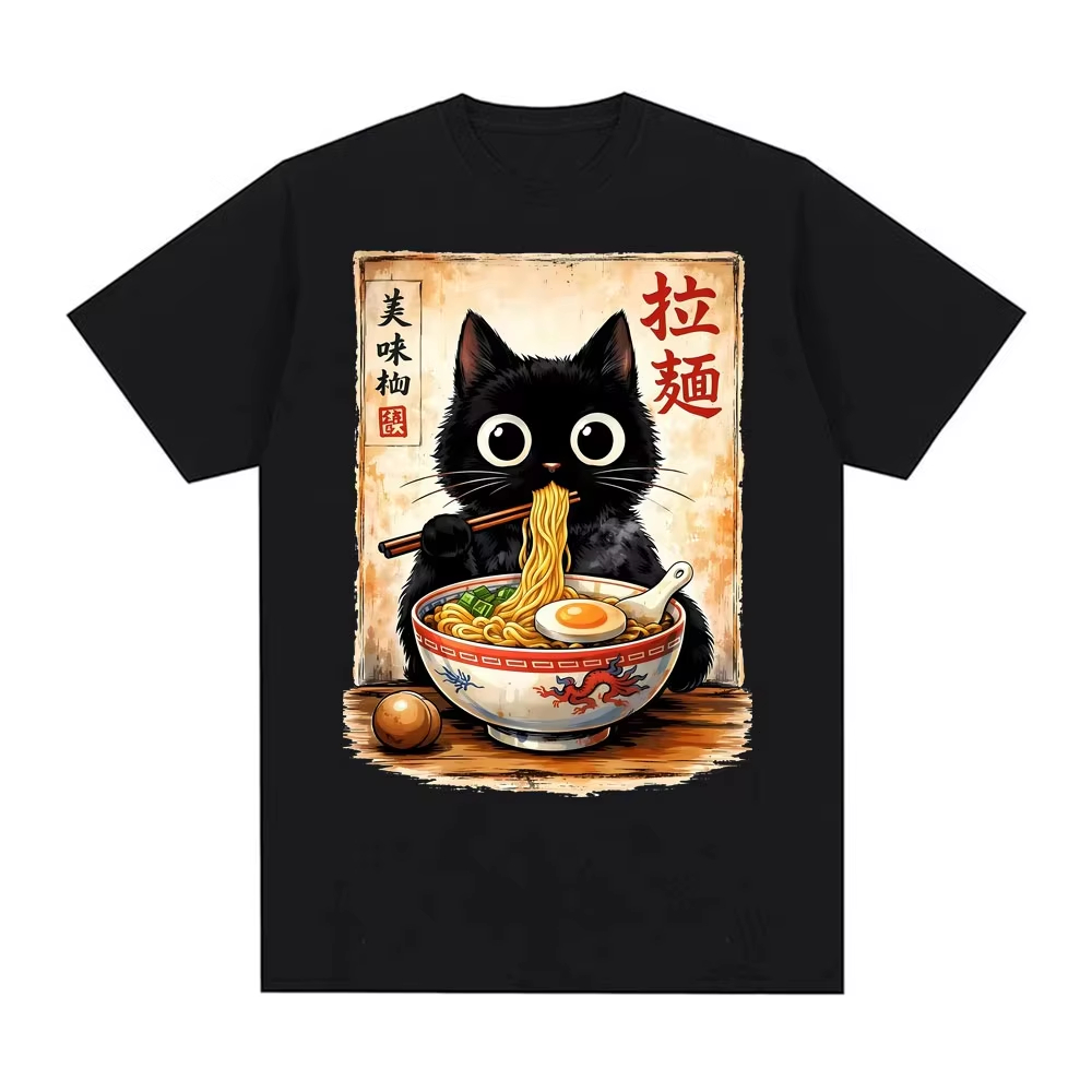 2026 Kawaii Ramen Cat Retro Ja - Summer Clothing Essentials Women 评论和价格