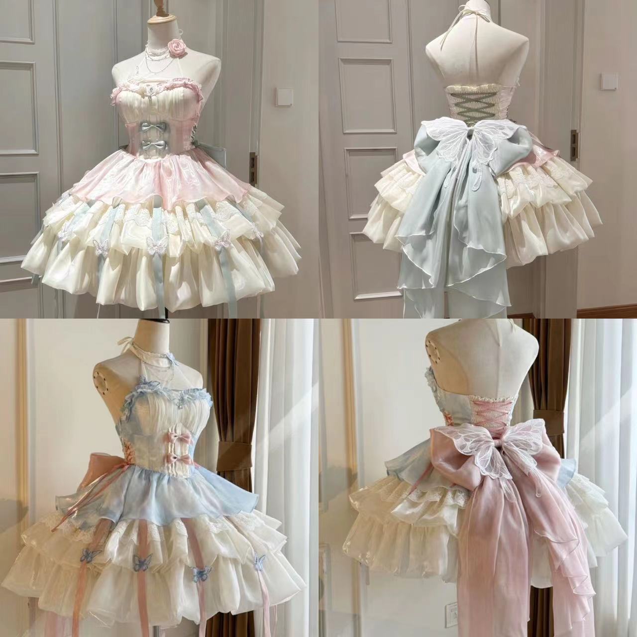 Kawaii Bow Lace Lolita Dress W - Summer Japanese Clothing 评论和价格