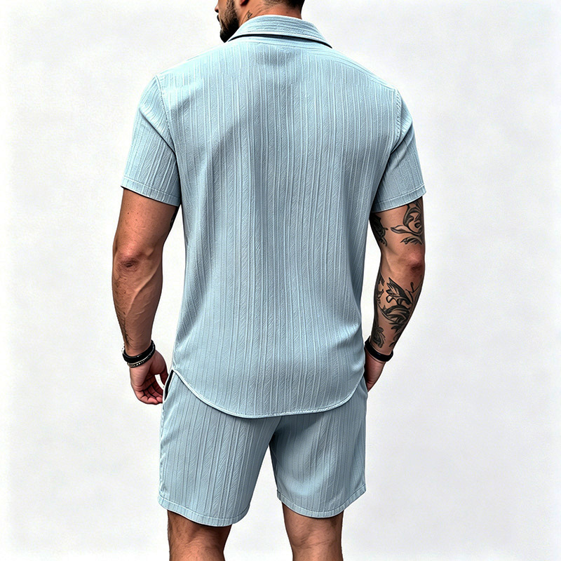 2026 New Men Vertical Wrinkle  - Summer Clothing Outfits 评论和价格