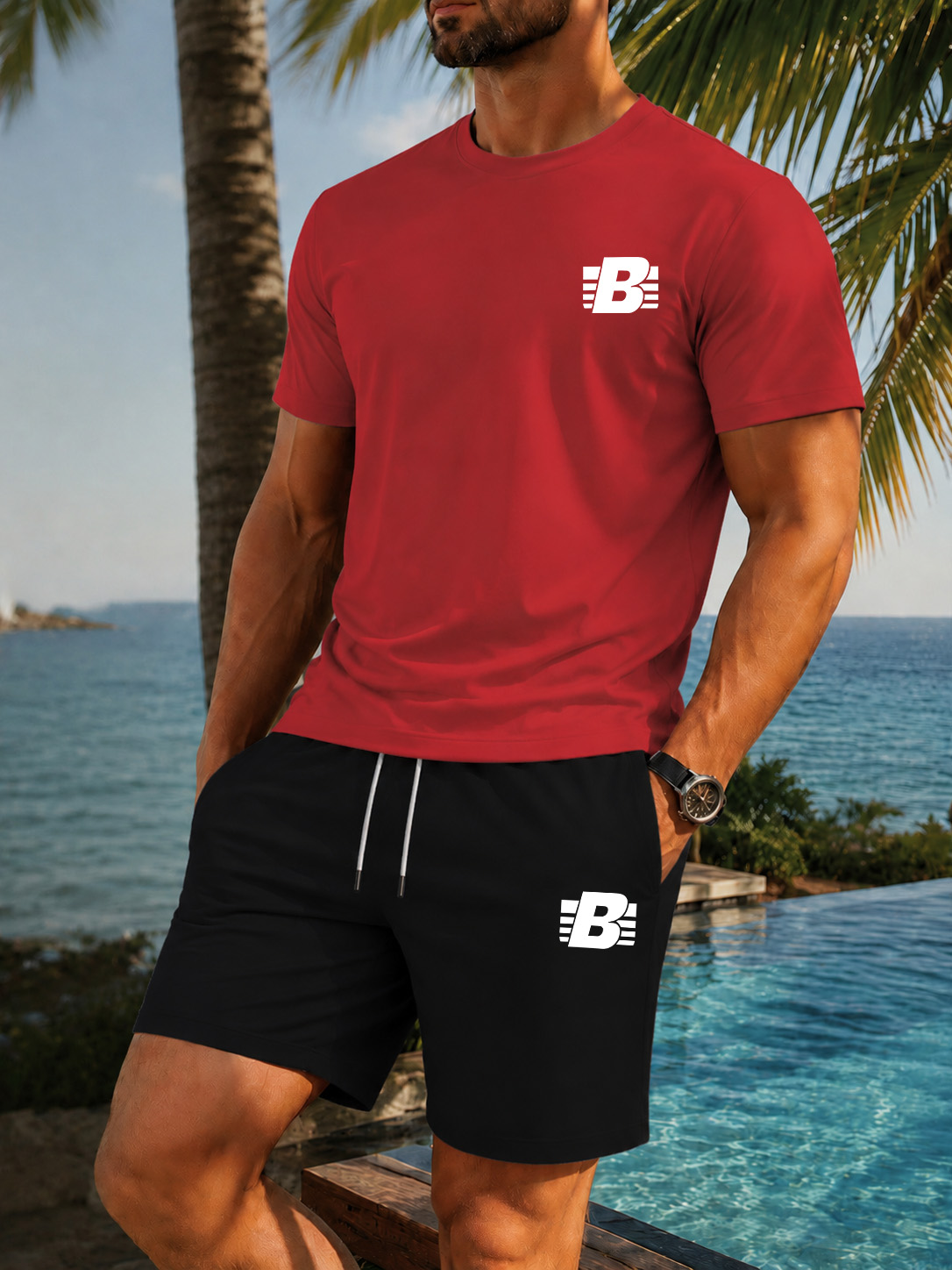 Men's 2-Piece Tracksuit Casual - Summer Clothing Outfits 评论和价格