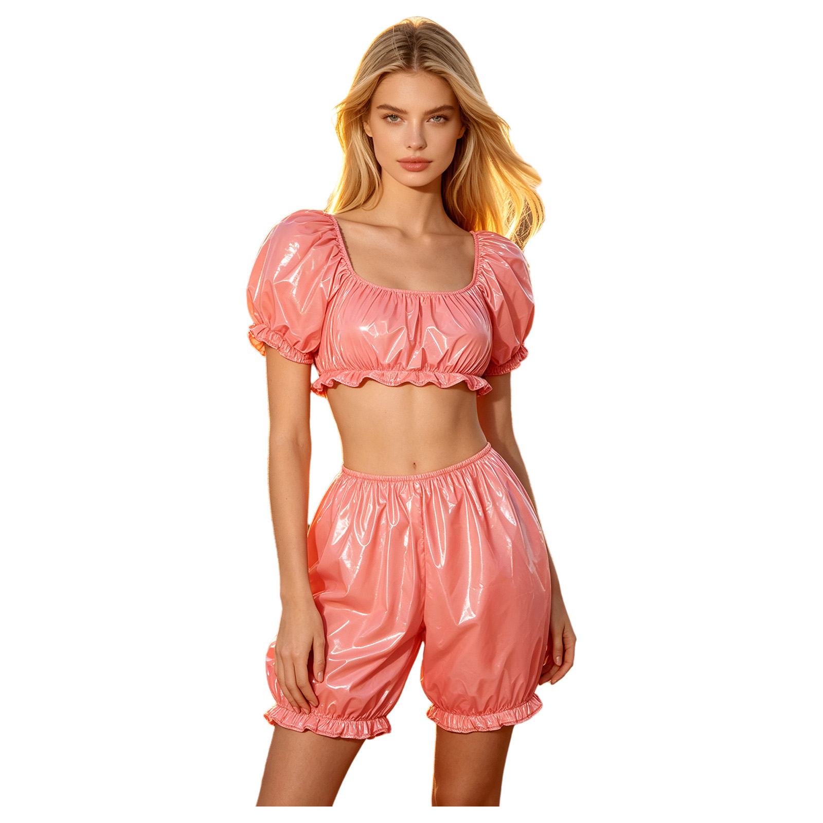 Womens Wet Look PU Leather Clu - Summer Clothing Outfits 评论和价格