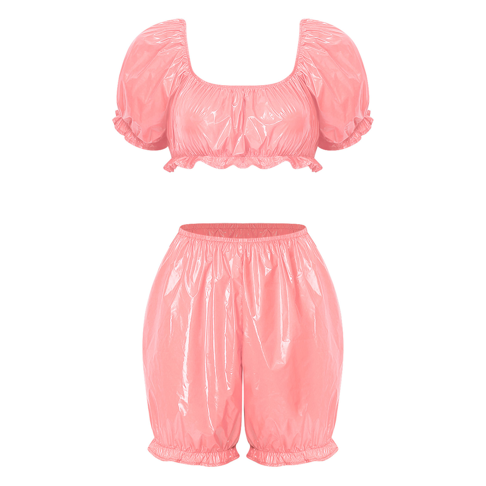 Womens Wet Look PU Leather Clu - Summer Clothing Outfits 评论和价格