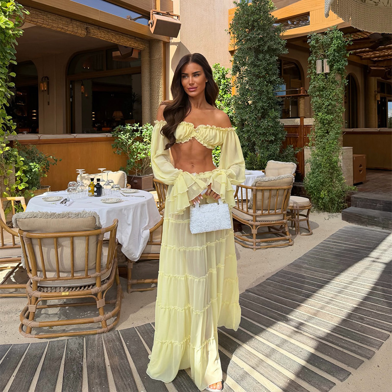 Sexy Off Shoulder Top Maxi Ski - Summer Clothing Vacation 评论和价格