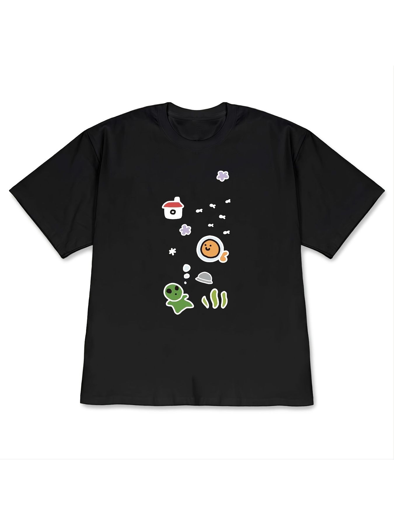 Korean Hand Drawn Style T-shir - Summer Clothing Reviews 评论和价格